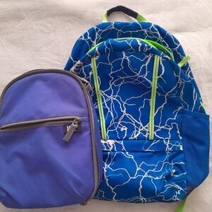 Lands' End ClassMate Backpack Medium - with blue lunch box